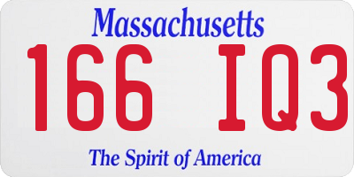 MA license plate 166IQ3