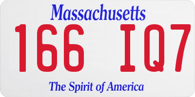 MA license plate 166IQ7