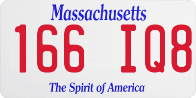 MA license plate 166IQ8