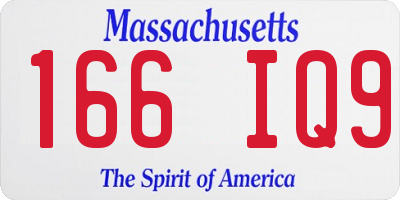 MA license plate 166IQ9