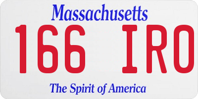 MA license plate 166IR0