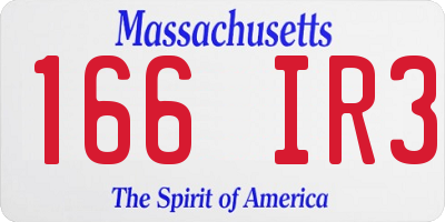 MA license plate 166IR3