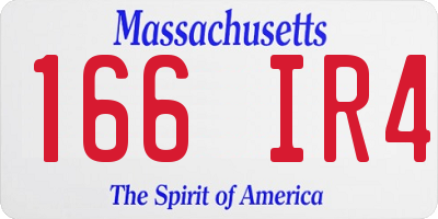 MA license plate 166IR4