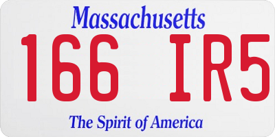 MA license plate 166IR5