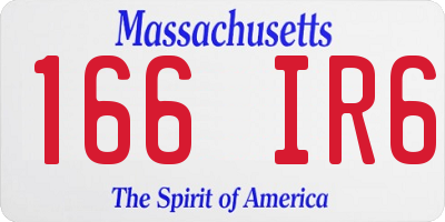 MA license plate 166IR6