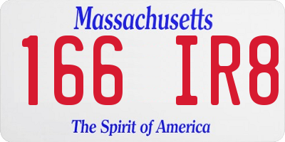 MA license plate 166IR8