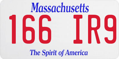 MA license plate 166IR9