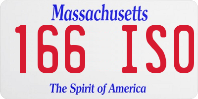 MA license plate 166IS0