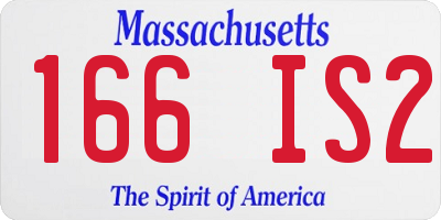 MA license plate 166IS2