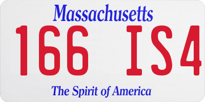 MA license plate 166IS4