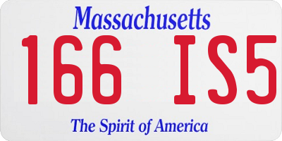 MA license plate 166IS5