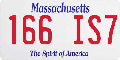 MA license plate 166IS7