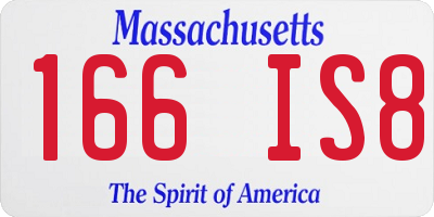 MA license plate 166IS8