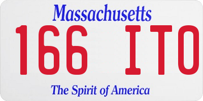 MA license plate 166IT0
