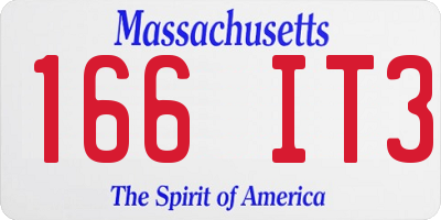 MA license plate 166IT3