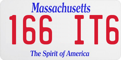 MA license plate 166IT6