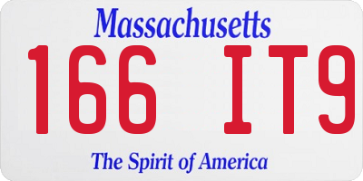 MA license plate 166IT9