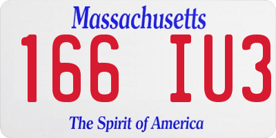 MA license plate 166IU3