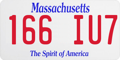 MA license plate 166IU7