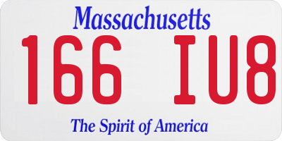 MA license plate 166IU8