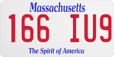 MA license plate 166IU9