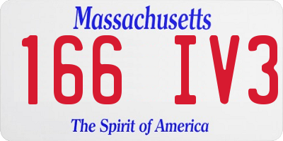 MA license plate 166IV3