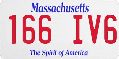 MA license plate 166IV6