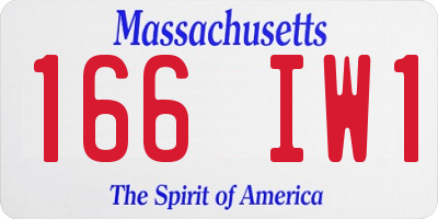 MA license plate 166IW1