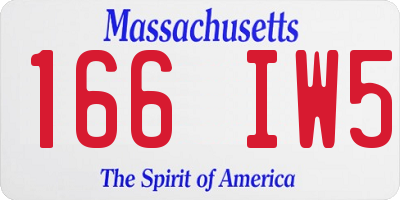 MA license plate 166IW5