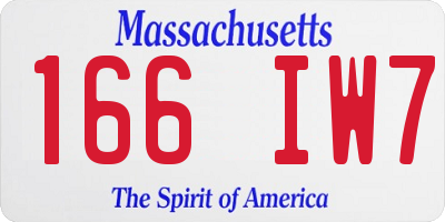 MA license plate 166IW7
