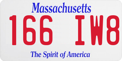 MA license plate 166IW8