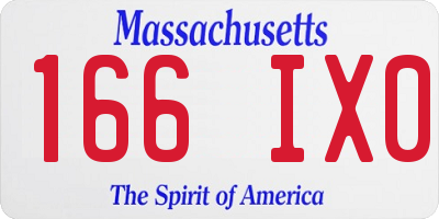 MA license plate 166IX0