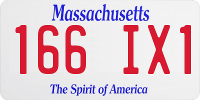 MA license plate 166IX1