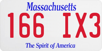 MA license plate 166IX3