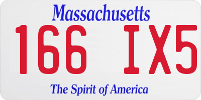 MA license plate 166IX5