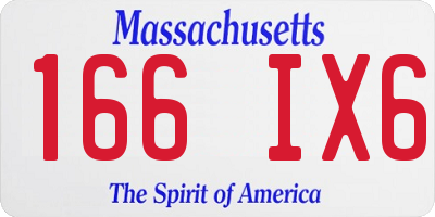 MA license plate 166IX6