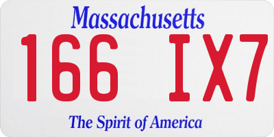 MA license plate 166IX7