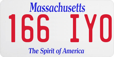 MA license plate 166IY0