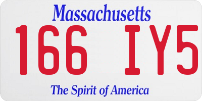MA license plate 166IY5