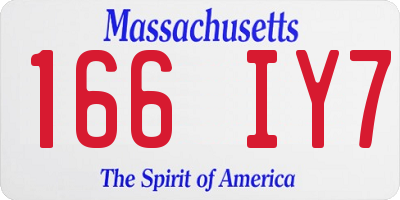 MA license plate 166IY7