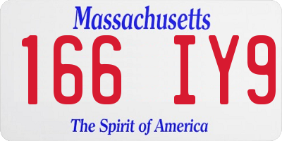 MA license plate 166IY9