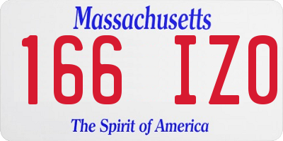 MA license plate 166IZ0