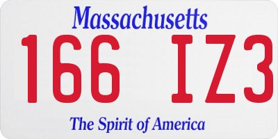 MA license plate 166IZ3