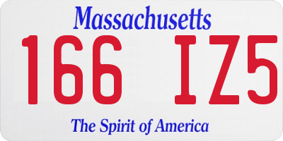 MA license plate 166IZ5