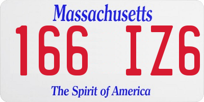 MA license plate 166IZ6