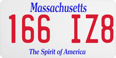 MA license plate 166IZ8