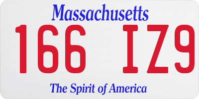 MA license plate 166IZ9