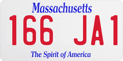 MA license plate 166JA1