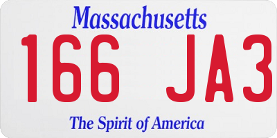 MA license plate 166JA3