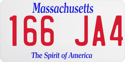 MA license plate 166JA4